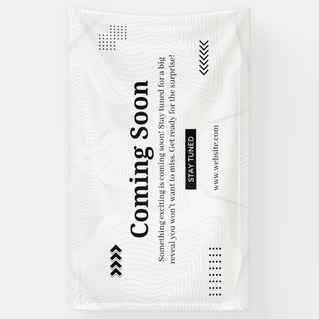 Einfaches Schwarzes und Weißes Elegantes Bevorsteh Banner (Vertikal)