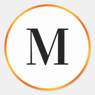 Einfaches schwarzes, weißes und oranges Anfangsmon Runder Aufkleber