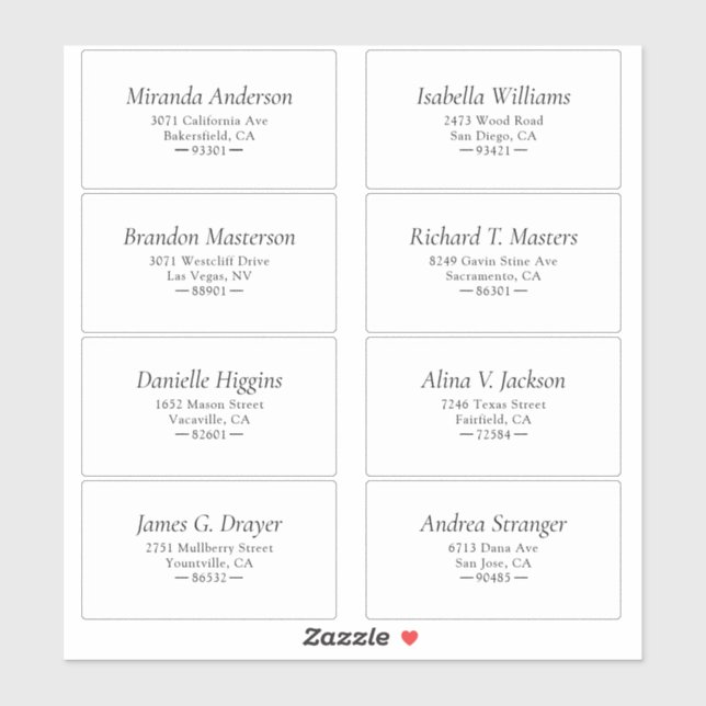 Einfaches Schwarzweiß-Gästetikett Aufkleber (Blatt)