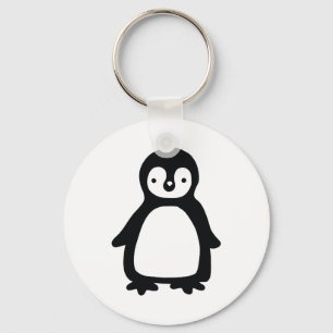 Einfaches Schwarzweiss-pinguin Schlüsselanhänger