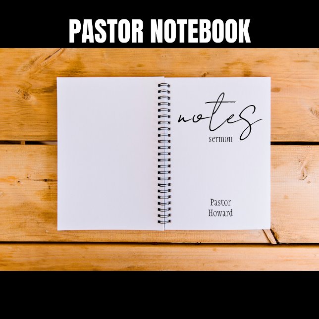Einfaches Schwarzweiß-Sermon-Notebook Notizblock (Pastor's Sermon Notes Diary)