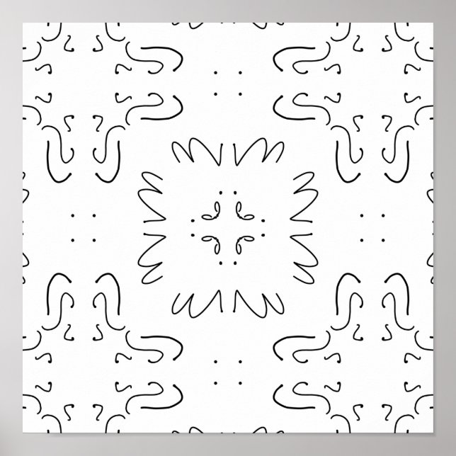 einfaches Schwarzweißmuster Poster (Vorne)