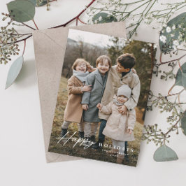 Einfaches Script 3 Foto Happy Feiertagskarte