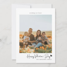 Einfaches Script Black Heart Valentine's Card Foto