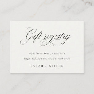 einfaches Script Black & White Wedding Geschenkreg Begleitkarte