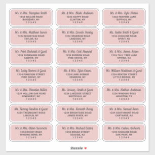 Einfaches Script Dusty Pink Guest Address Labels