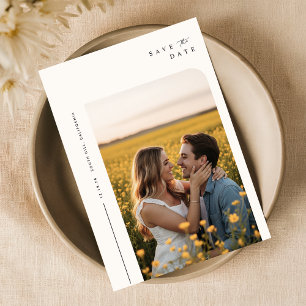 Einfaches Script Elegant Wedding Foto Save the Dat Date