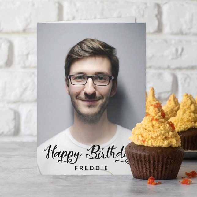 Einfaches Script Foto Happy Birthday Real Karte (Von Creator hochgeladen)