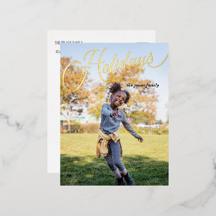 Einfaches Script Happy Holidays Full Foto Folien Feiertagspostkarte