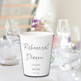 Einfaches Script-Hochzeit-Probe-Dinner Pappbecher