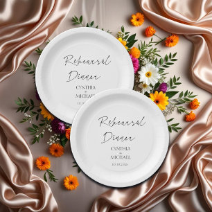 Einfaches Script-Hochzeit-Probe-Dinner Pappteller