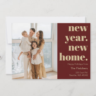 Einfaches Script New Year New Zuhause Moving Foto Feiertagskarte