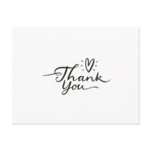 Einfaches Script Niedlich Heart Vielen Dank Postca