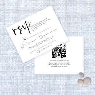 Einfaches Script QR Code für Hochzeitreaktion UAWG RSVP Karte