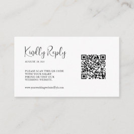 Einfaches Script QR Code Hochzeit RSVP Begleitkarte