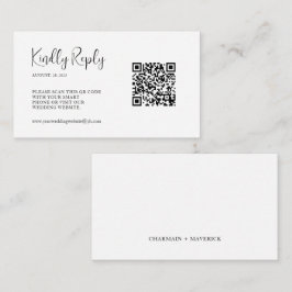 Einfaches Script QR Code Hochzeit RSVP Begleitkarte