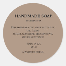 einfaches Seife-Inhaltsstoff-Etikett Runder Aufkleber