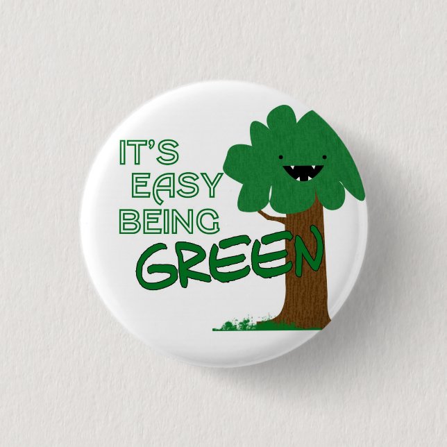 Einfaches Sein grüner Knopf Button (Vorderseite)