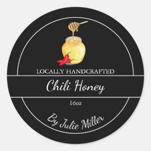 Einfaches selbstgemachtes Chili-Infusions-Honey-La Runder Aufkleber