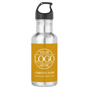 Einfaches Senfgelbes Firmenlogo Edelstahlflasche