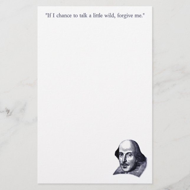 Einfaches Shakespeare-Briefpapier Briefpapier (Vorderseite)