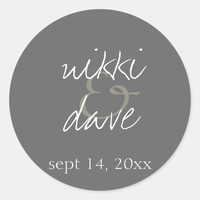 Einfaches Siegel mit handgeschriebener Gastgeschen Runder Aufkleber (Vorderseite)