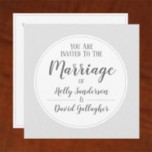 Einfaches Silver Gray & White Wedding Day