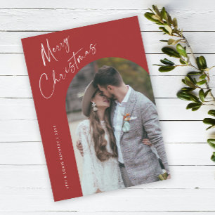 Einfaches Skript Boho-Bogen-Weihnachten Feiertagskarte