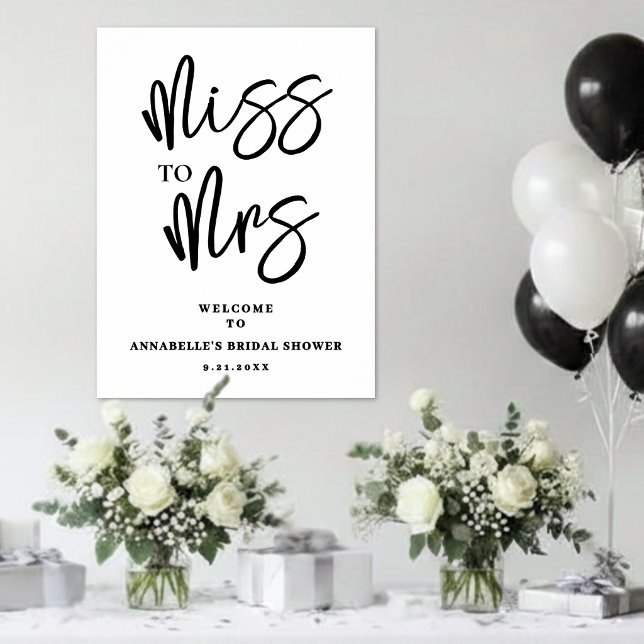 Einfaches Skript Brautparty Willkommensschild Poster (Simple Script Bridal Shower Welcome Sign)