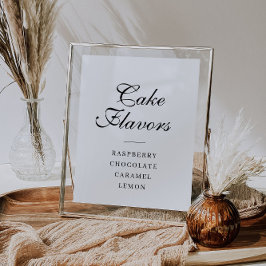 einfaches Skript Cake Flavours-Zeichen Poster