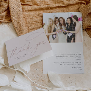 Einfaches Skript Elegantes Personalisiertes Foto Dankeskarte