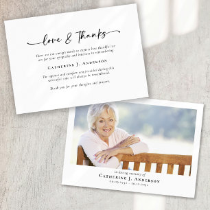 Einfaches Skript Foto Beerdigung Dankeskarte