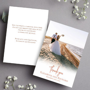 Einfaches Skript-Foto Hochzeit Vielen Dank Dankeskarte