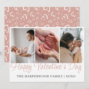 Einfaches Skript Frohes Valentinsfest Mehrfachfoto Feiertagskarte
