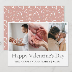 Einfaches Skript Frohes Valentinsfest Mehrfachfoto Feiertagskarte