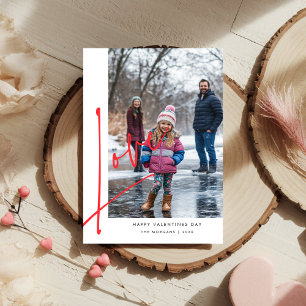 Einfaches Skript Liebe Overlay Familienfoto Valent Feiertagskarte