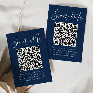 Einfaches Skript Marine QR-Code Hochzeits-RSVP Begleitkarte