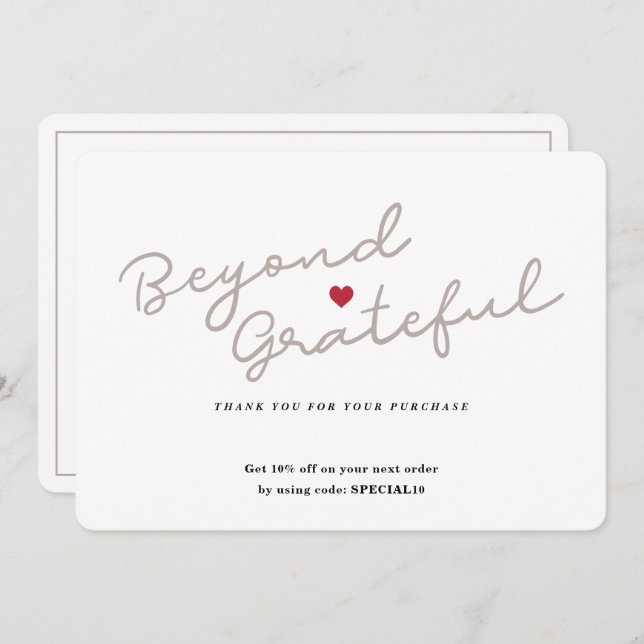 Einfaches Skript mit Herz - Business Dankeschön-Ka Dankeskarte (Vorne/Hinten)