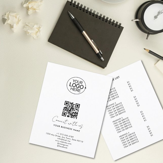 Einfaches Skript Mit Uns verbinden Logo QR-Code Pr Flyer (Simple Script Connect With Us Logo QR Code Promo Flyer)