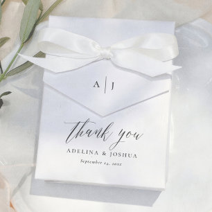 Einfaches Skript Monogramm Danke Hochzeit Geschenkschachtel
