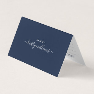Einfaches Skript, Navy Blue & White Appointing Car Visitenkarten