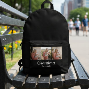 Einfaches Skript Oma Est. 3 Foto Jahr Bedruckter Rucksack