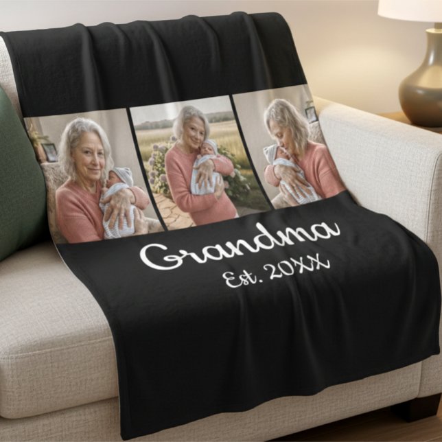 Einfaches Skript Oma gegr. 3 Foto Jahr Fleecedecke (Von Creator hochgeladen)