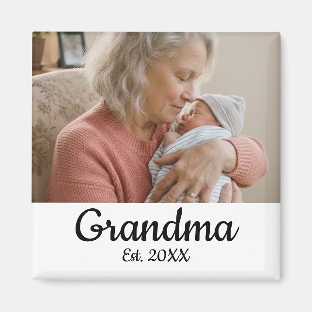 Einfaches Skript Oma Gegründet Jahr Magnet (Vorne)