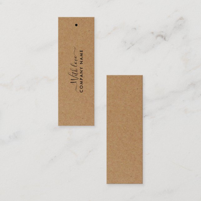 Einfaches Skript - Rustikale Country Kraft-Geschen Mini Visitenkarte (Vorne/Hinten)