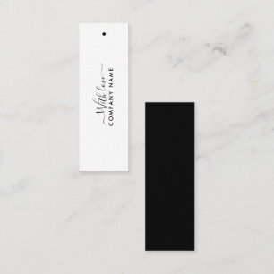 Einfaches Skript - Schwarz & Weiß-Geschenketikette Mini Visitenkarte