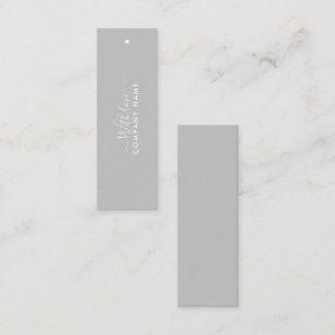 Einfaches Skript - Silver & White Geschenketikette Mini Visitenkarte