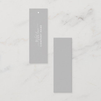 Einfaches Skript - Silver & White Geschenketikette Mini Visitenkarte