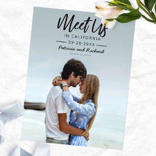 Einfaches Skript Treffen Sie uns in Save The Date  Postkarte