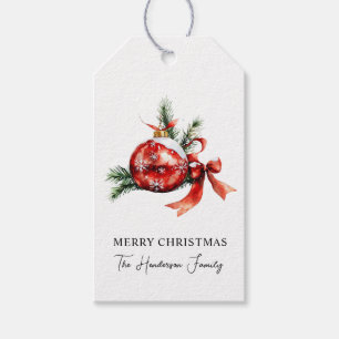 Einfaches Skript Wasserfarbener Weihnachtsschmuck Geschenkanhänger